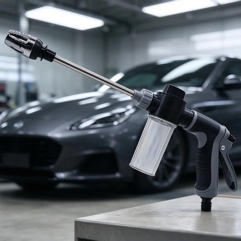 High Pressure Foam Pot Car Wash Sprayer Gun, Multifunctional Hose Nozzle for Auto RV Cleaning, Garden Irrigation & Shower Use