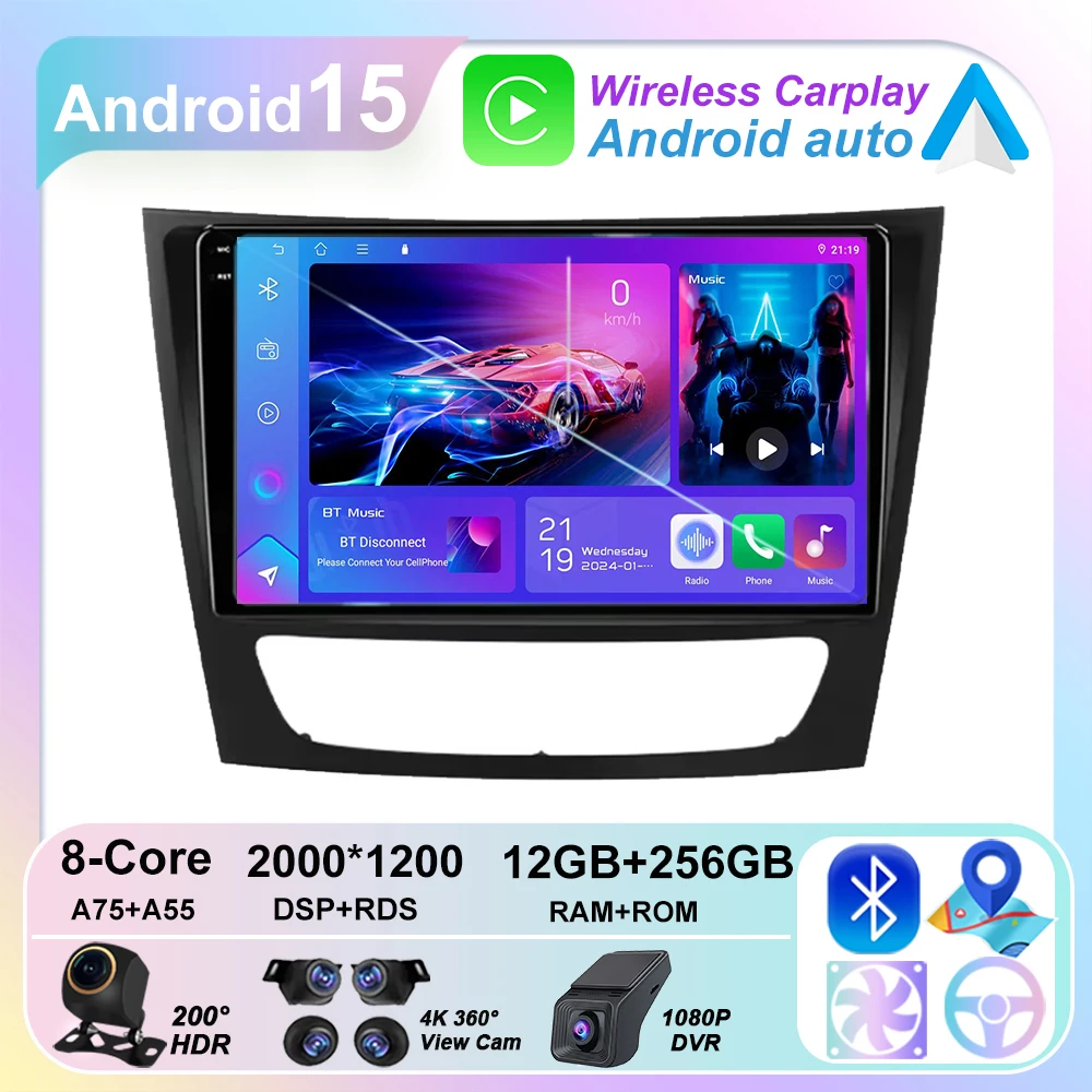 

For Mercedes Benz E-class W211 E200 E220 E300 E350 E240 E270 E280 CLS CLASS W219 Android Car Stereo Unit Multimedia carplay