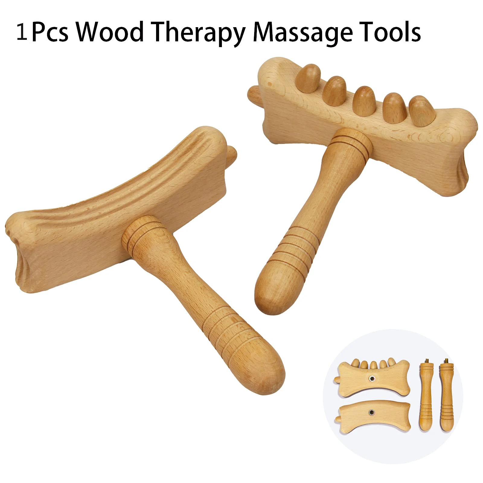 

1 Pcs Wood Therapy Massage Tools with Trigger Points Grooves Wooden Gua Sha Lymphatic Drainage Tools for Neck Back Acupressure