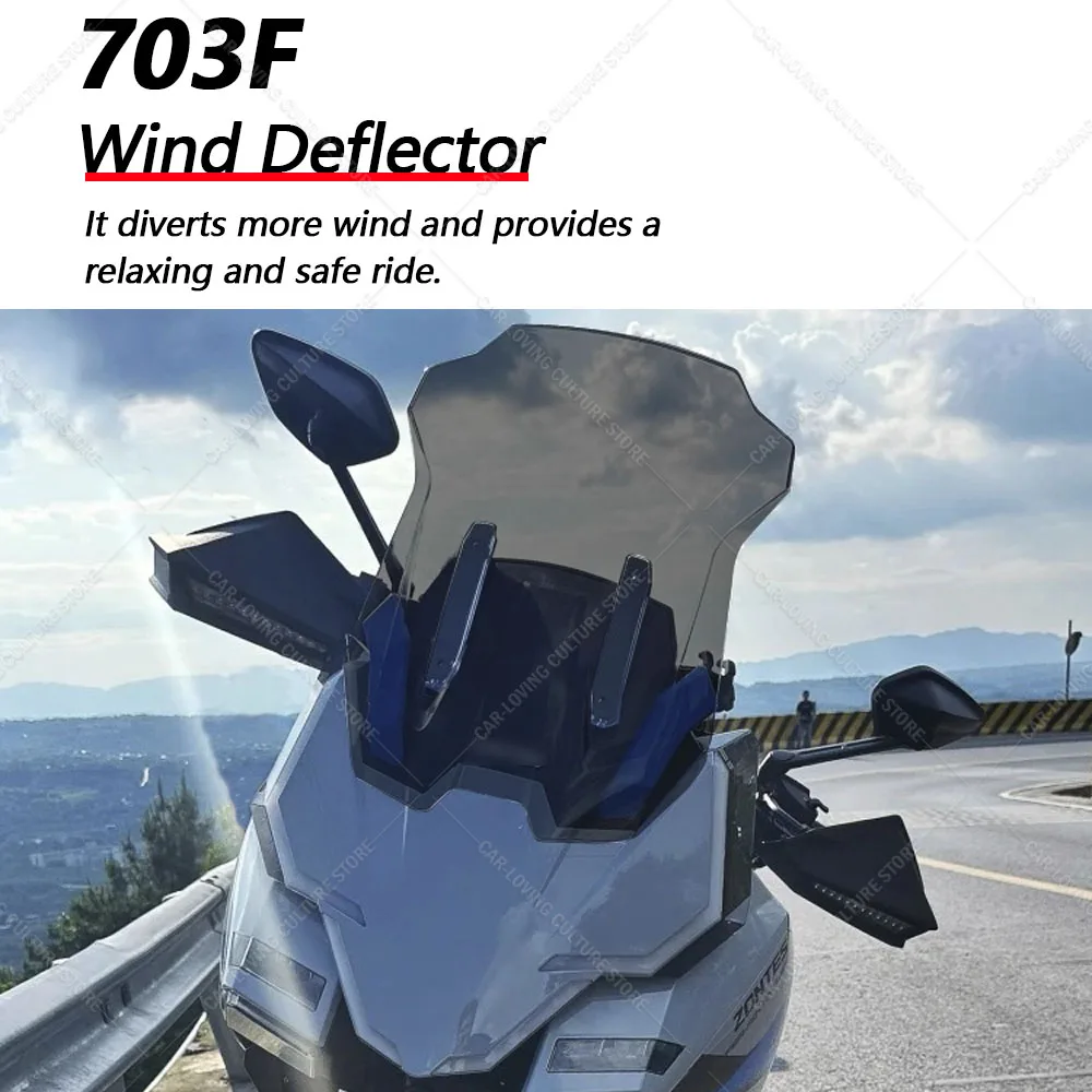 

Great Quality PMMA Wind Deflector Motorcycle Front Fairing Windscreen Windshields Covers Motorbikes Deflector For 703F 703F