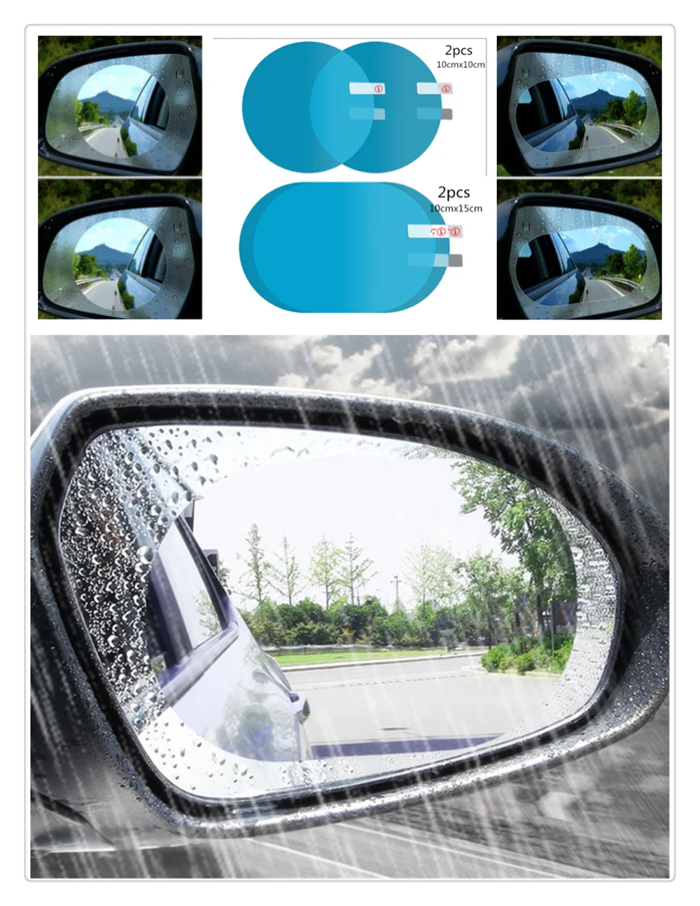 Película antivaho para espejo retrovisor de coche, universal, para Chevrolet Miray Caprice Agile Stingray Aveo5 Matiz Lumina HHR