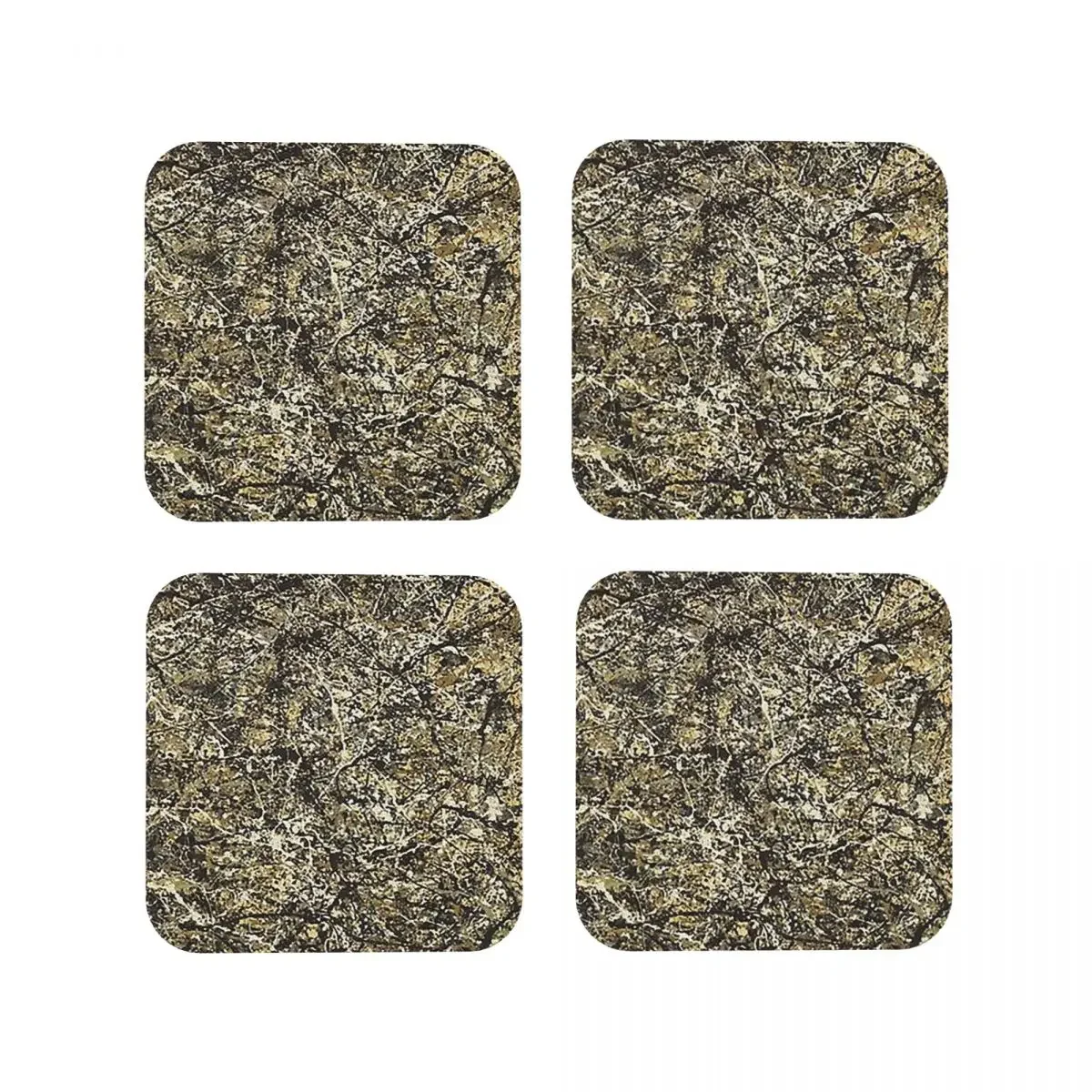 Jackson Pollock One Number 31 Coasters Kitchen Placemats Waterproof Insulation Cup Coffee Mats For Home Tableware Pads Set of 4