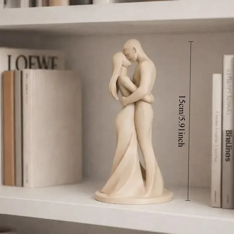 Printed Romantic Hugging Couple Sculpture,Modern Home Decor,Sweet Wedding &Anniversary Gift,Minimalist Art for Desktop&Bookshelf
