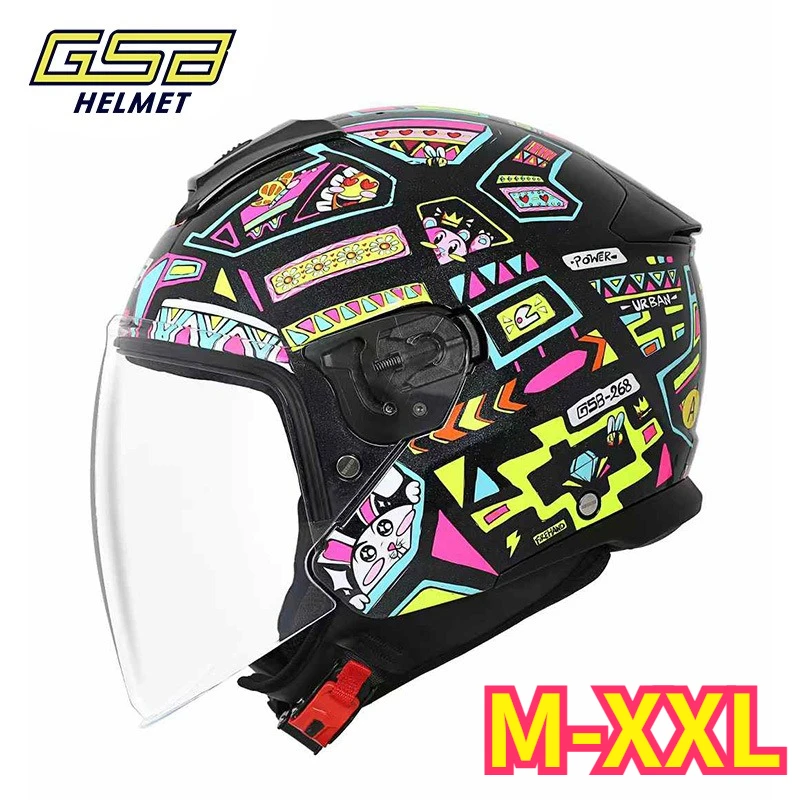 

GSB Half Face Motorcycle Helmet 268 Model for Men Four Seasons Summer Electric Vehicle Helmet
