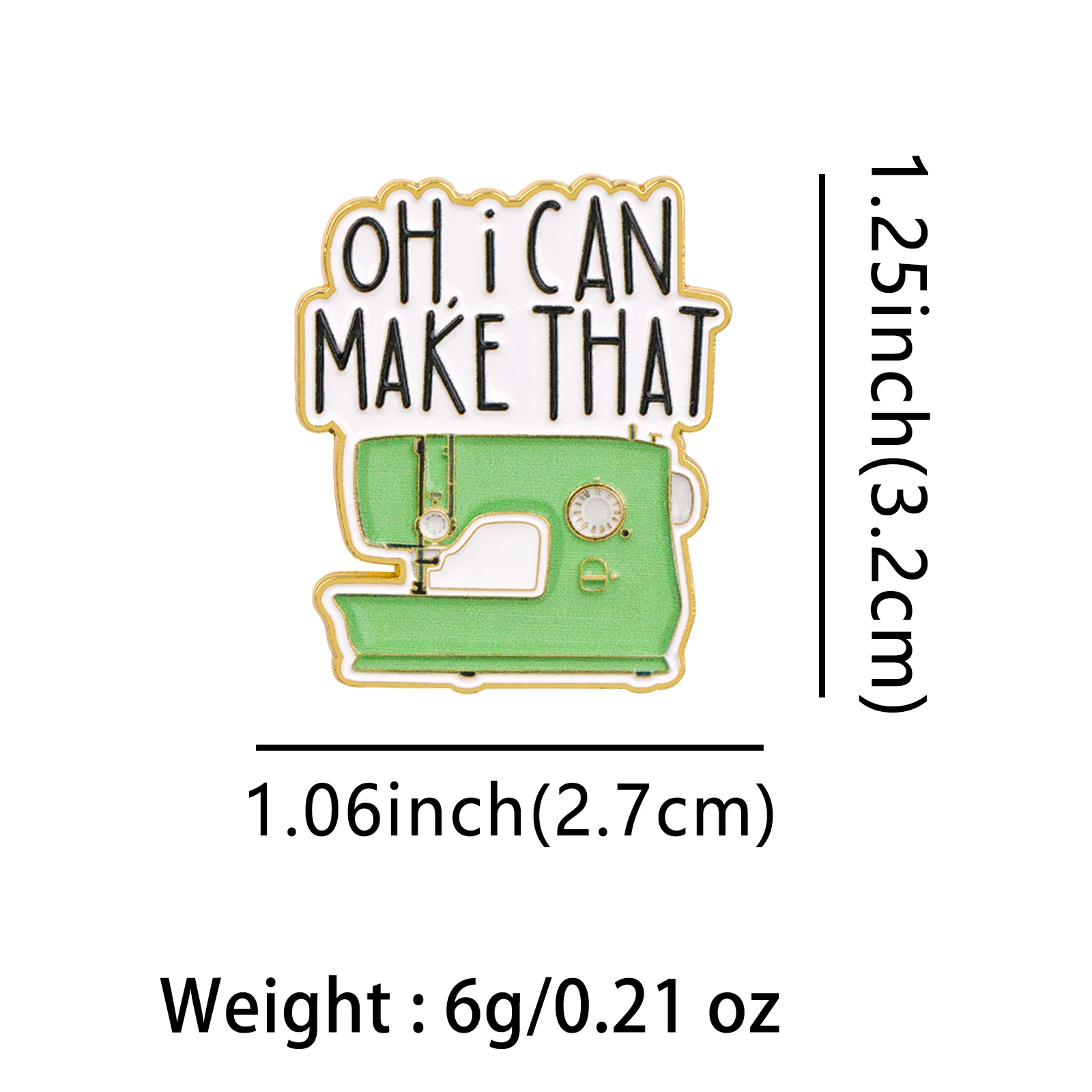 OH, ICH KANN DAS TUN! Emaille-Anstecknadel Nähmaschinen-Brosche Reversnadel Abzeichen für Rucksack Kleidung Accessoires Modeschmuck Geschenke – Detail 5