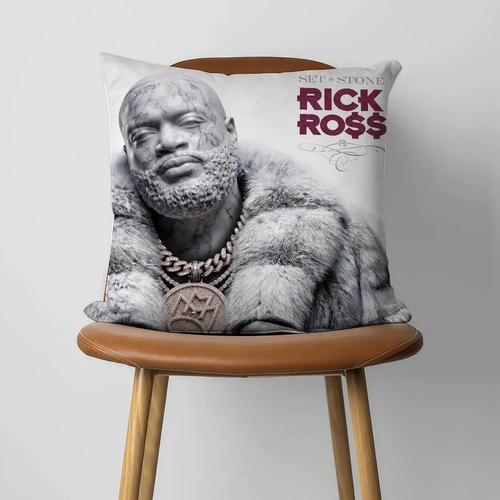Rick R-Ross SET IN STONE 30x30cm 45x45cm Pillow Case Decor Protective Covers Comfortable Soft For Sofa Living Room Home Office