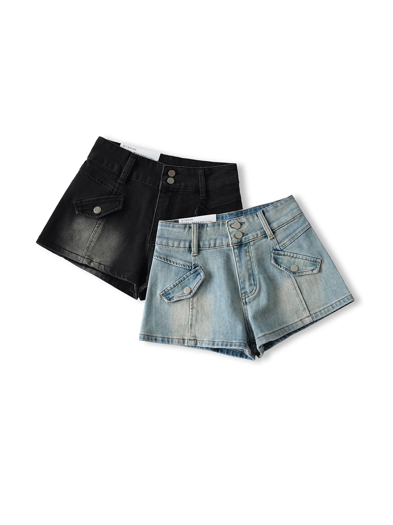 Women's Blue Denim Shorts Y2K Gyaru High Waist A-line Cowboy Hot Pants Vintage Casual Micro Jeans Shorts for Women Summer 2026