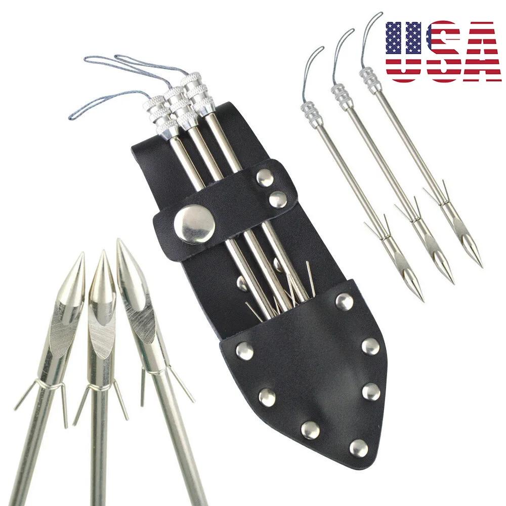 

Stainless Steel Slingshot Hunting Fishing Silver Fish Dart Camping Hunting Outdoor Entertainment,1PC Quiver and 6PCS Darts