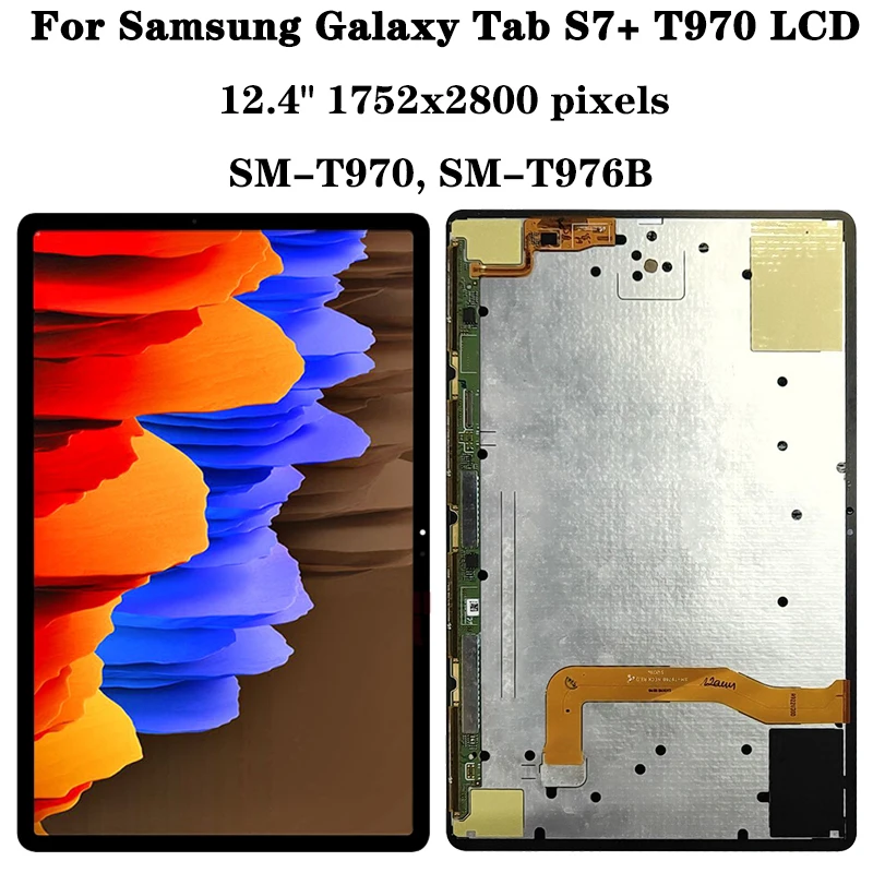 Imagem -02 - Lcd Touch Screen Digitalizador para Samsung Tab s7 Plus Sm-t970 Sm-t976b Sm-t975 124