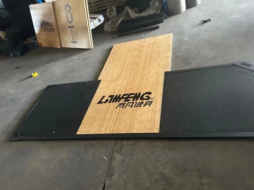 Imagen 2 del producto SRJOINFIT Plataforma de levantamiento de pesas de personalización gratuita, tablero de madera maciza, plataforma de tracción dura con marco en cuclillas