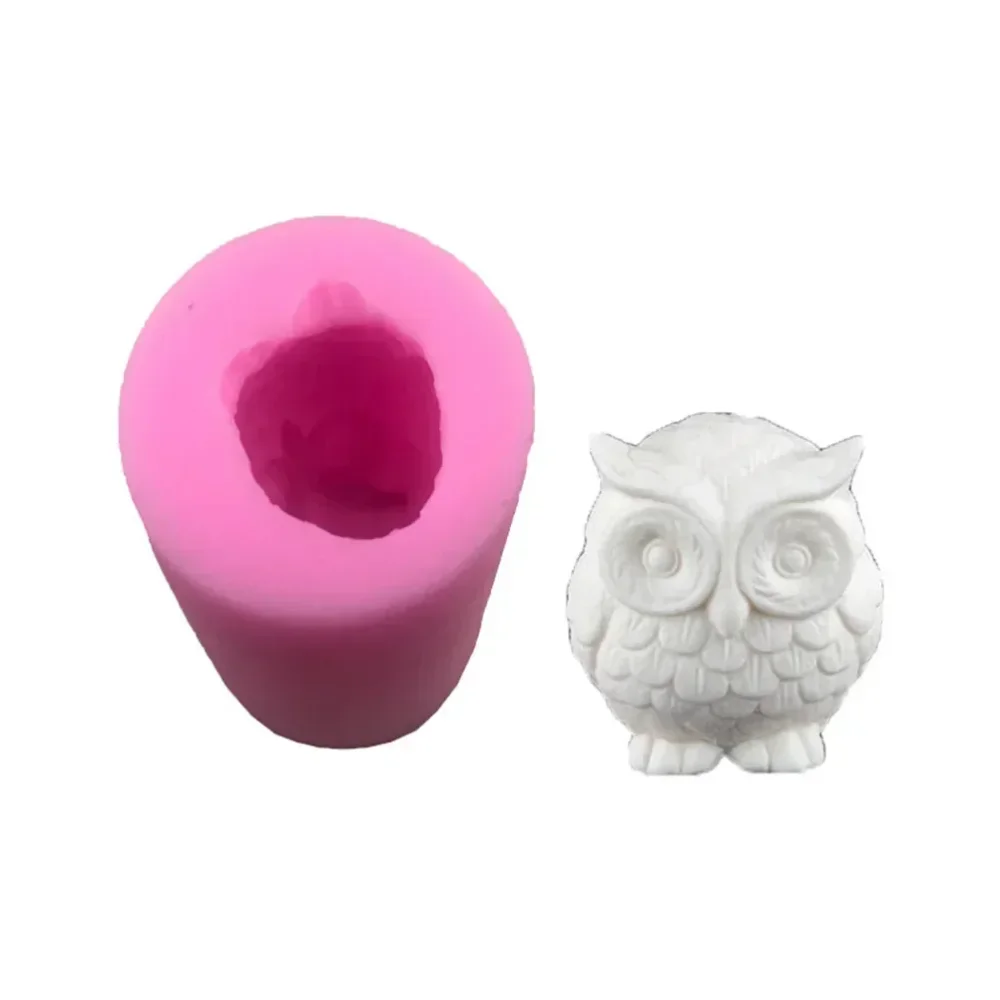 2027 for --Owl Shape 3D Plaster Ornaments Soft Silicone Mold Handmade Small Animal Cake Molds Fondant DIY - Baking Tools