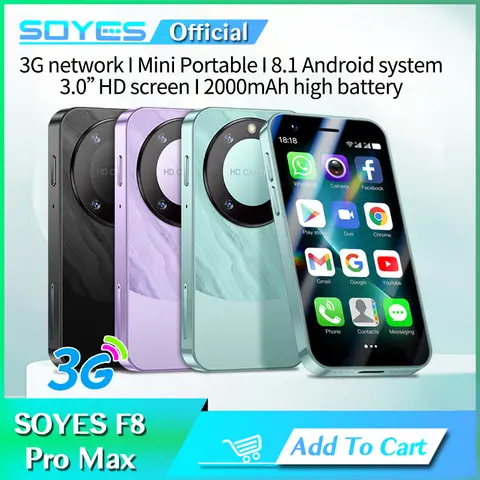 SOYES F8 Pro Max Mini Android8.1 Smartphone 3.0 pollici 2000mAh Face ID Dual SIM Standby Play Store 3G Little Phone