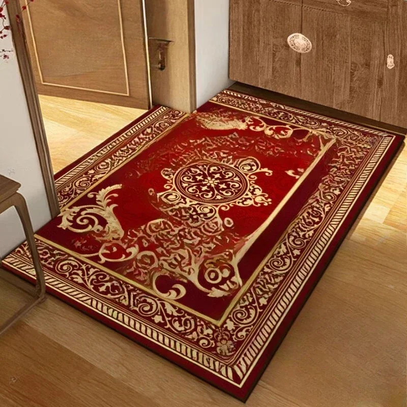 

Chinese-style door floor mat, household non-slip mat, entrance door carpet porch red