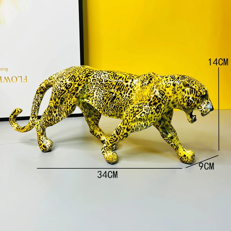 Ermakova-تمثال النمر الراتنج المجرد ، تمثال النمر الحياة البرية في أفريقيا ، النحت على الحيوانات ، المنزل الحديث ، سطح المكتب ، مكتب الديكور #5