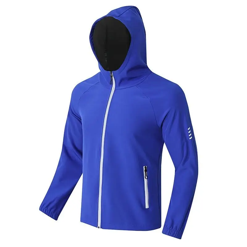 Winter fleece Running Hooded Jacket Men Sport Jacket fitness Gym Outdoor Quick dry waterproof Coat Cycling Sports windbreaker