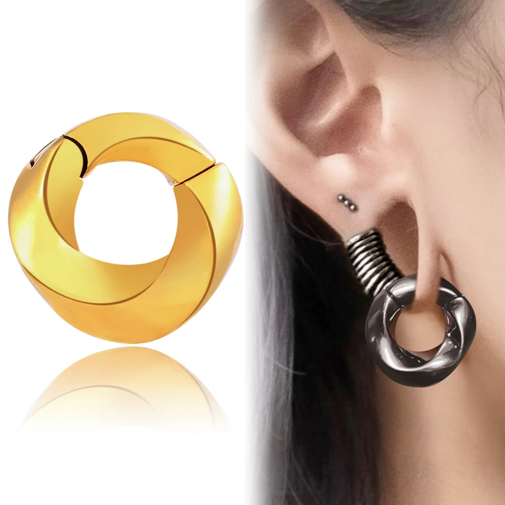 Giga 2PCS Vortex Ear Weights Hangers Stainless Steel Magnetic Ear Gauges Plugs Fashion For Women Body Jewelry Piercing Gift