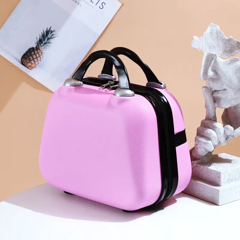 

Cosmetic Case 14Inch Storage Bag Portable Hand Wash Bag Multi Functional Travel Small Leather Suitcase Mini Suitcase Female E676