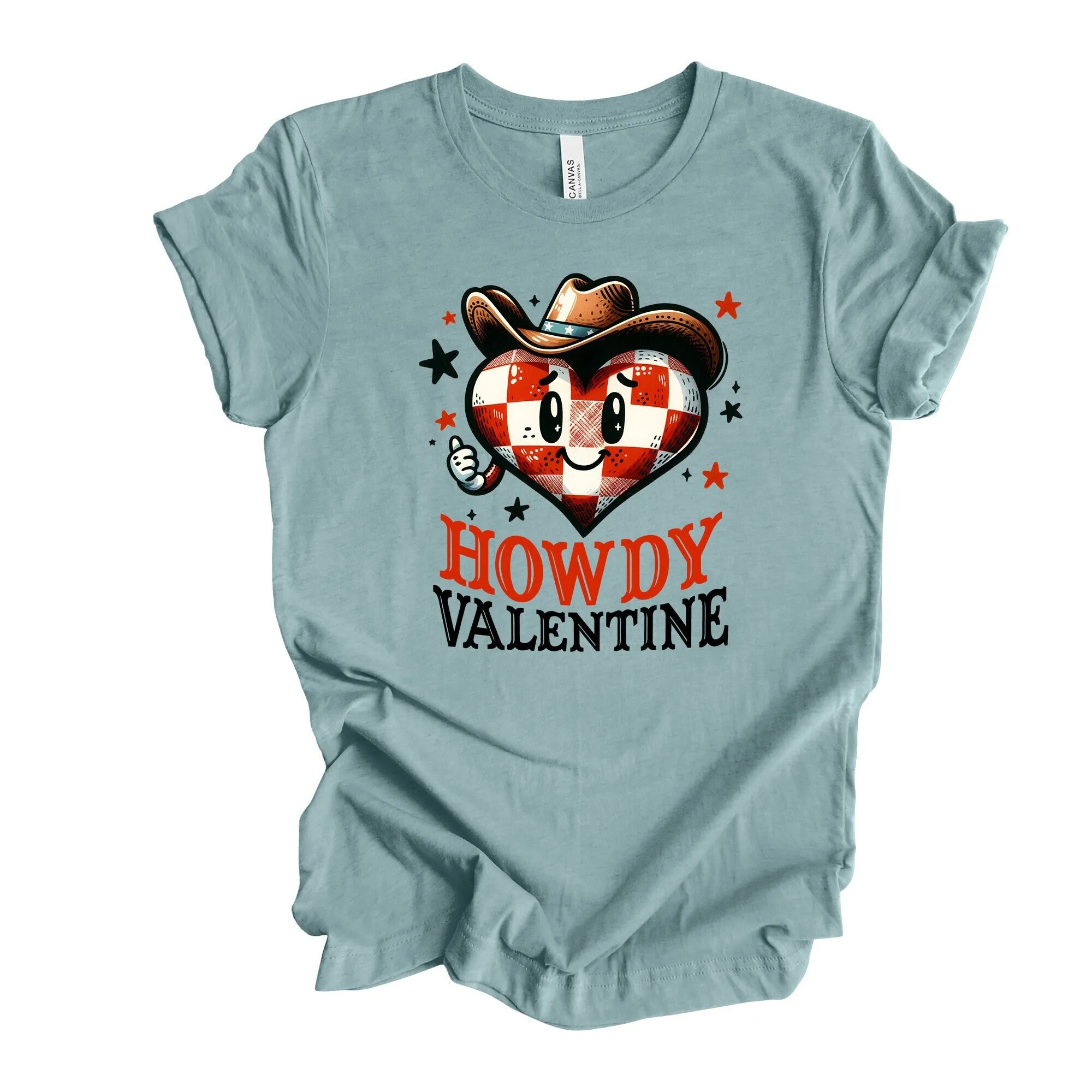 Valentine'S Day Super Fun Howdy Valentine Western Cowboy Heart Design Premium Unisex Shirt 4 Color Choices 3X 4X