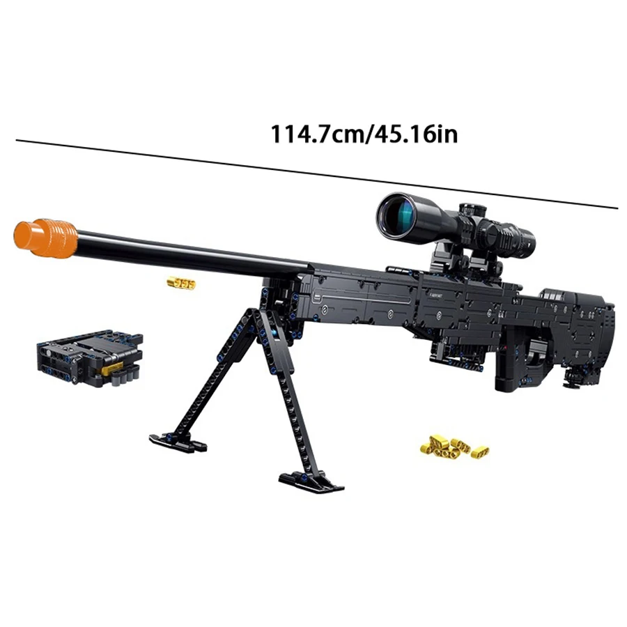 1400 stuks bouwsteengeweren, 1:1AWM grote bouwsteengeweren, kan worden gemonteerd in displaystukken, perfecte vakantiecadeaus