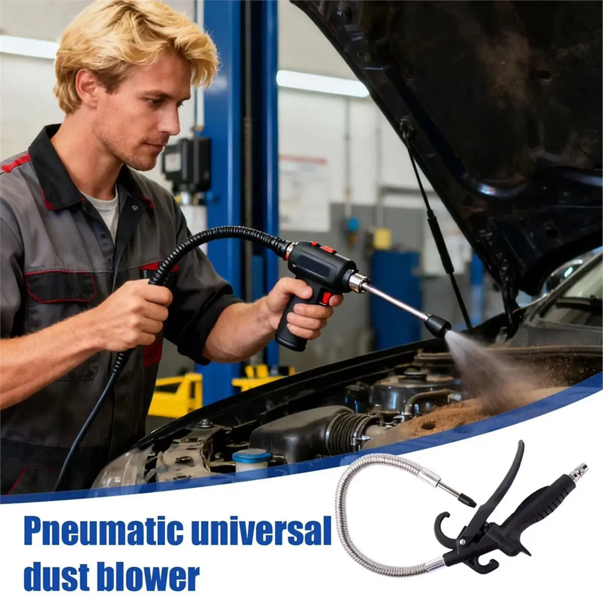 ABCD Handheld Blower High-Pressure Pneumatic Cleaner Dust Removal Tool for Engine Car Vehicle Automobile Home House Indoor B