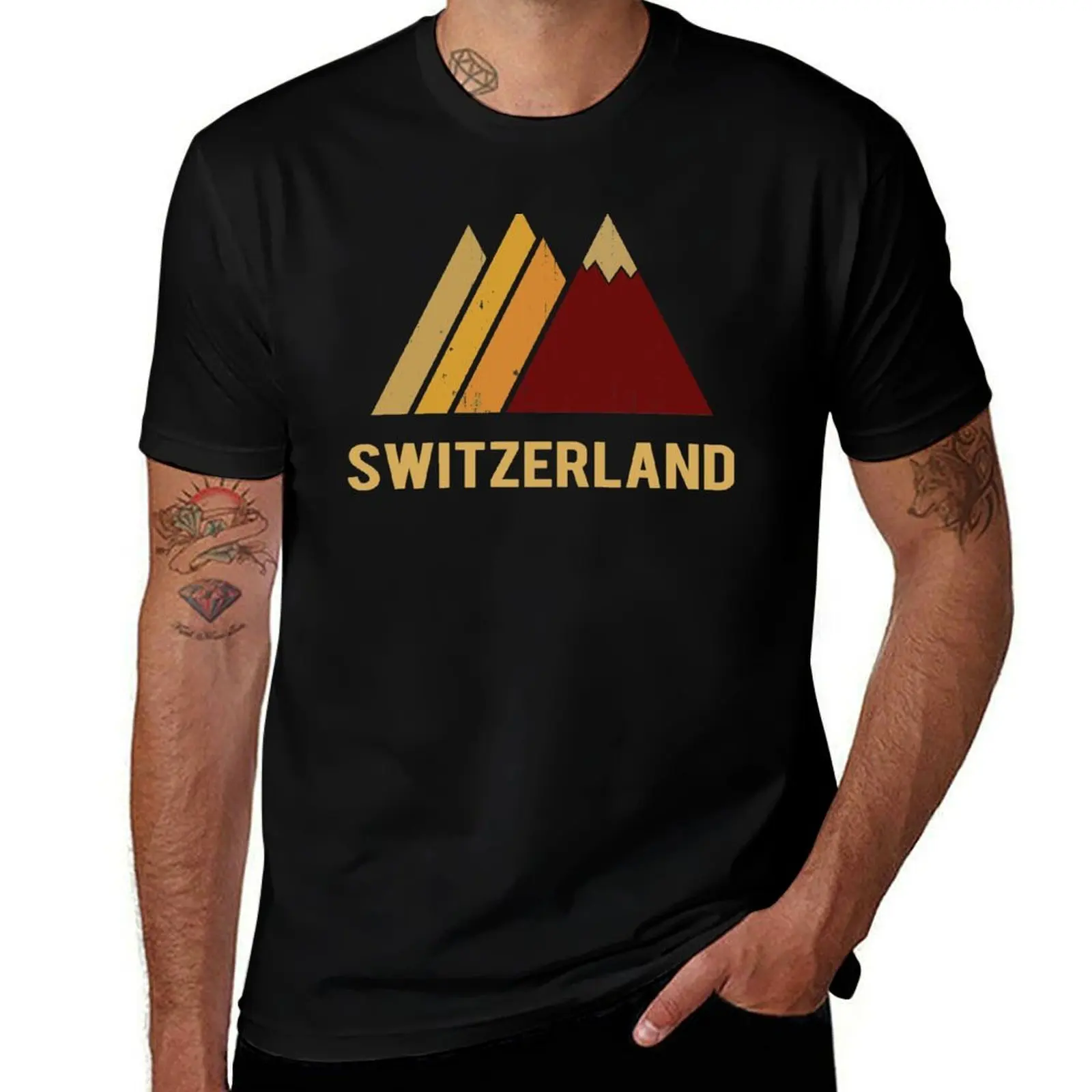 switzerland switzerland T-Shirt Streetwear Print Tee Shirt T-Shirt