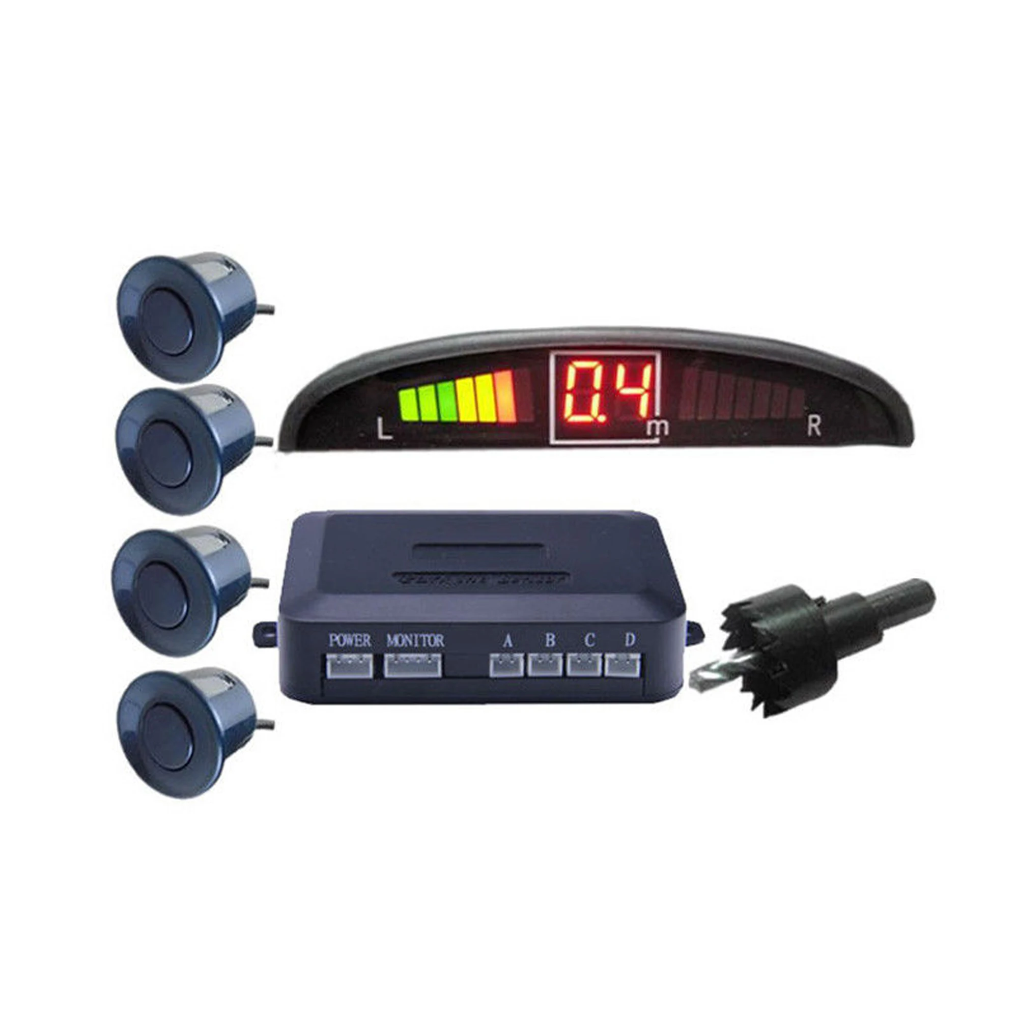 4/8Parking Sensors LCD LED Display Car Reverse Radar System Alarm Kit Black Car reversing radar Rear view camera