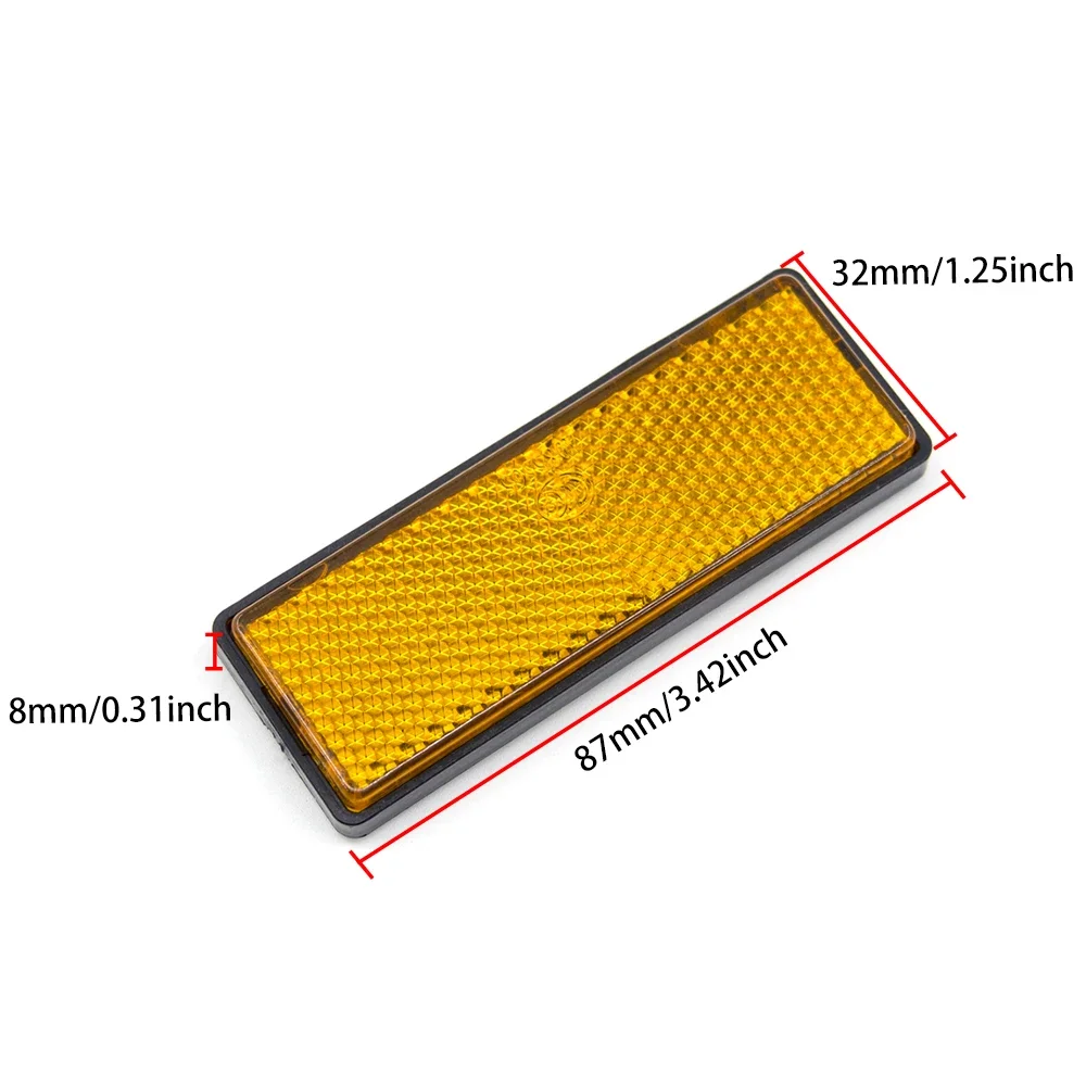 1pc Rectangle Round Ellipse Self Adhesive Reflector Safety Mark Signal Strip Rear Position Reflective Bicycle Caravan RV Trailer
