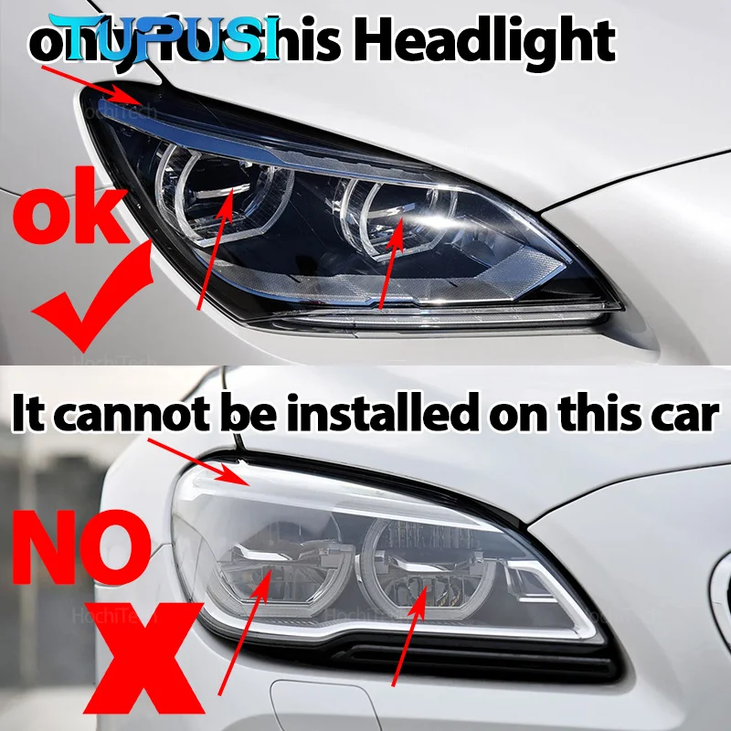 Yellow Angel Eyes for BMW 6 Series F06 F12  F13 Pre-facelift 2012-2015 LED Headlight Daytime Light 63117263051 Light DRL Boards view 2