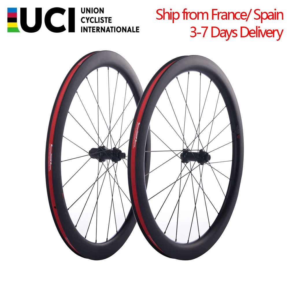 UCI Road Bicycle Disc Wheels 700C Racing Bike Gravel Wheels Disc Brake Wheels Ceramic Bearing Center Lock Hub Carbon Wheelset