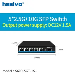 Interruptor de rede do ponto de entrada dos ethernet do Desktop, SFP Uplink, 5 ou 8 porto, 2.5G RJ45, 10G