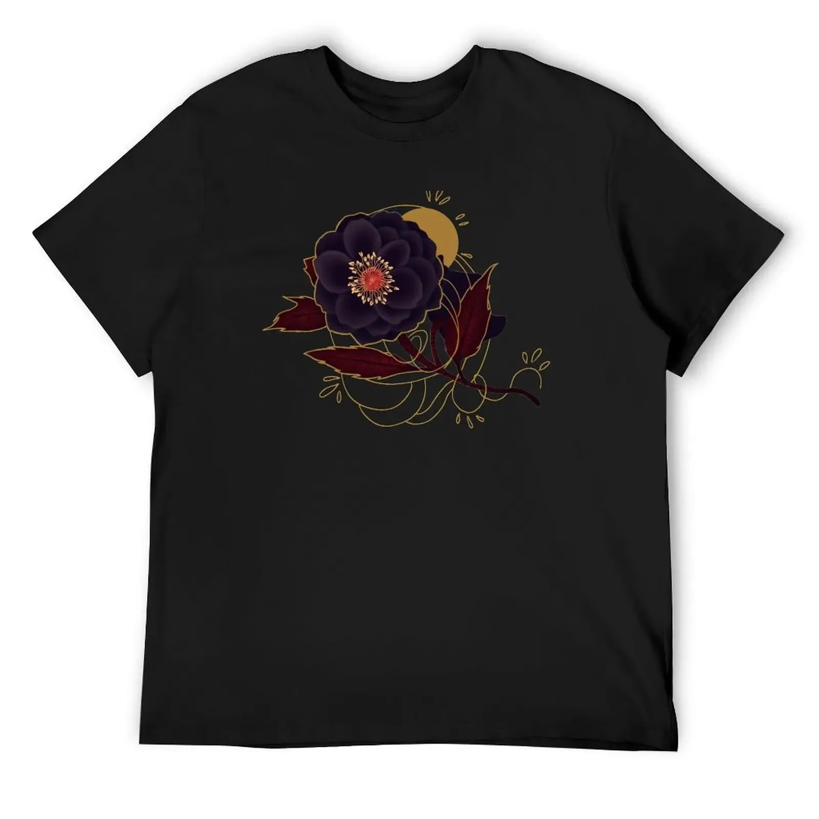 Hellebore flower design w/o type T-Shirt heavyweights oversized slim fit t shirts for men