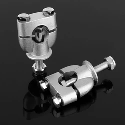 1 Pair 7/8' 22mm Silver Handle Bar Mount Mounting Riser Clamp For ATV Motorcycle