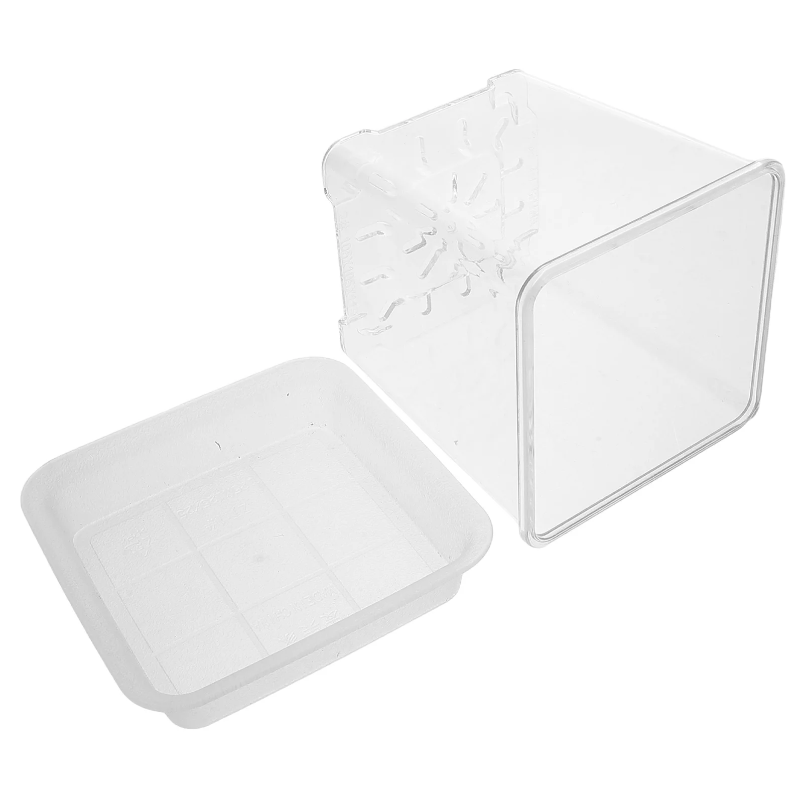 

1Set Mini Transparent Nursery Pot Clear Plastic Planter with Saucer Drainage Holes Plant Propagation Container