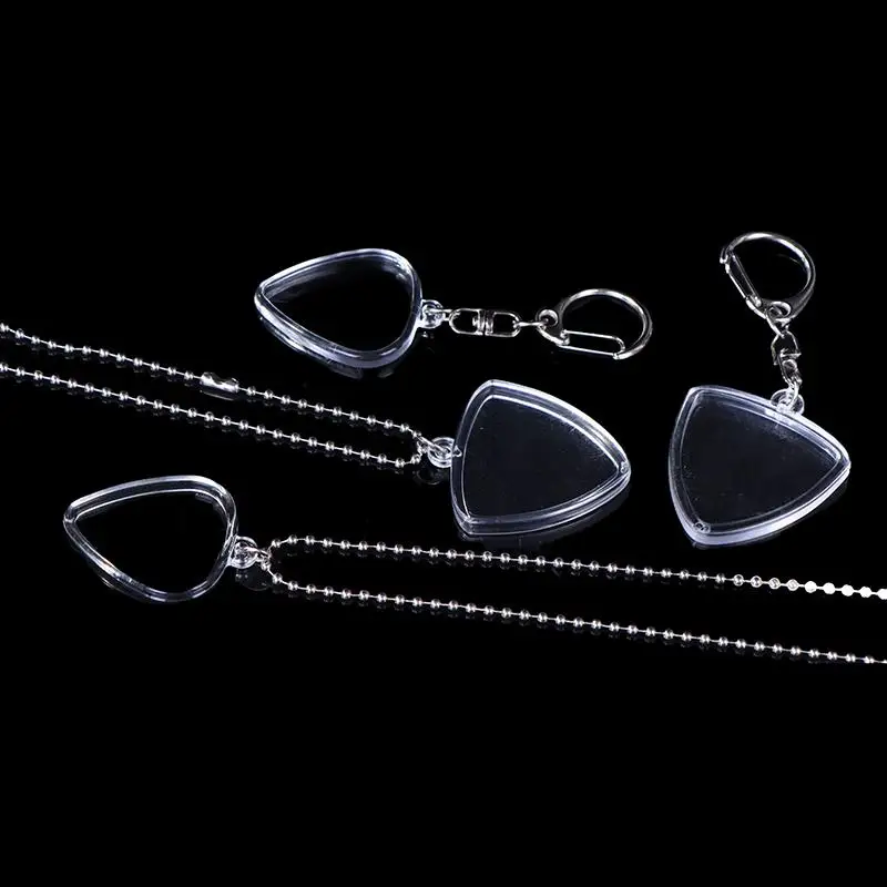 عازفي الجيتار تخزين الغيتار اختيار صندوق جمع حامل واضح كيرينغ حقيبة على شكل قلب يختار حجم الملحقات الموسيقية