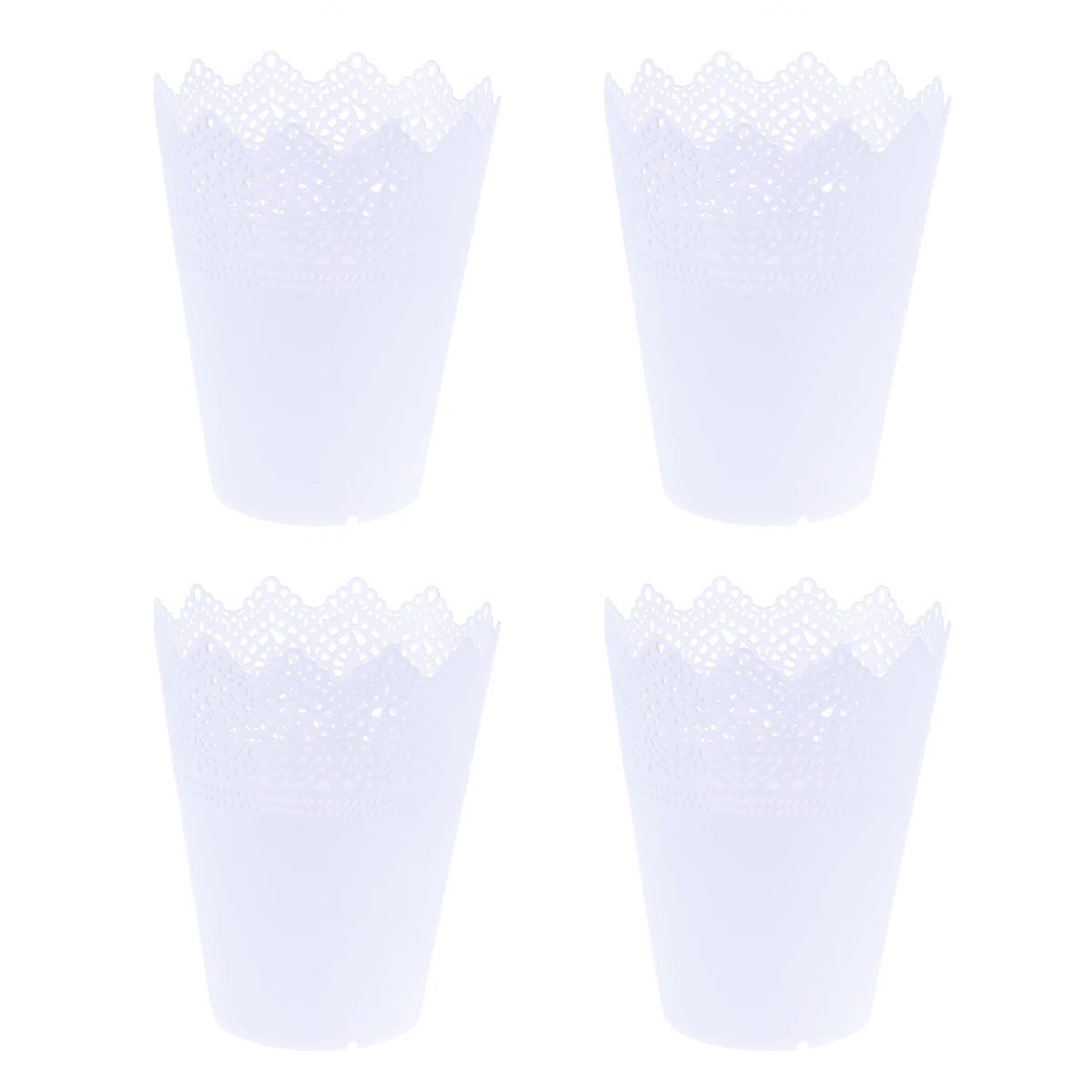 

4 Pcs Crown Plastic Flower Pot Lace Detachable Reusable Flowerpot Drainage Holes