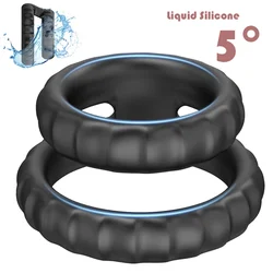 Anillos dobles de silicona para el pene, masturbador masculino, juguetes sexuales para hombres adultos, retraso de la eyaculación, productos sexuales, nuevo