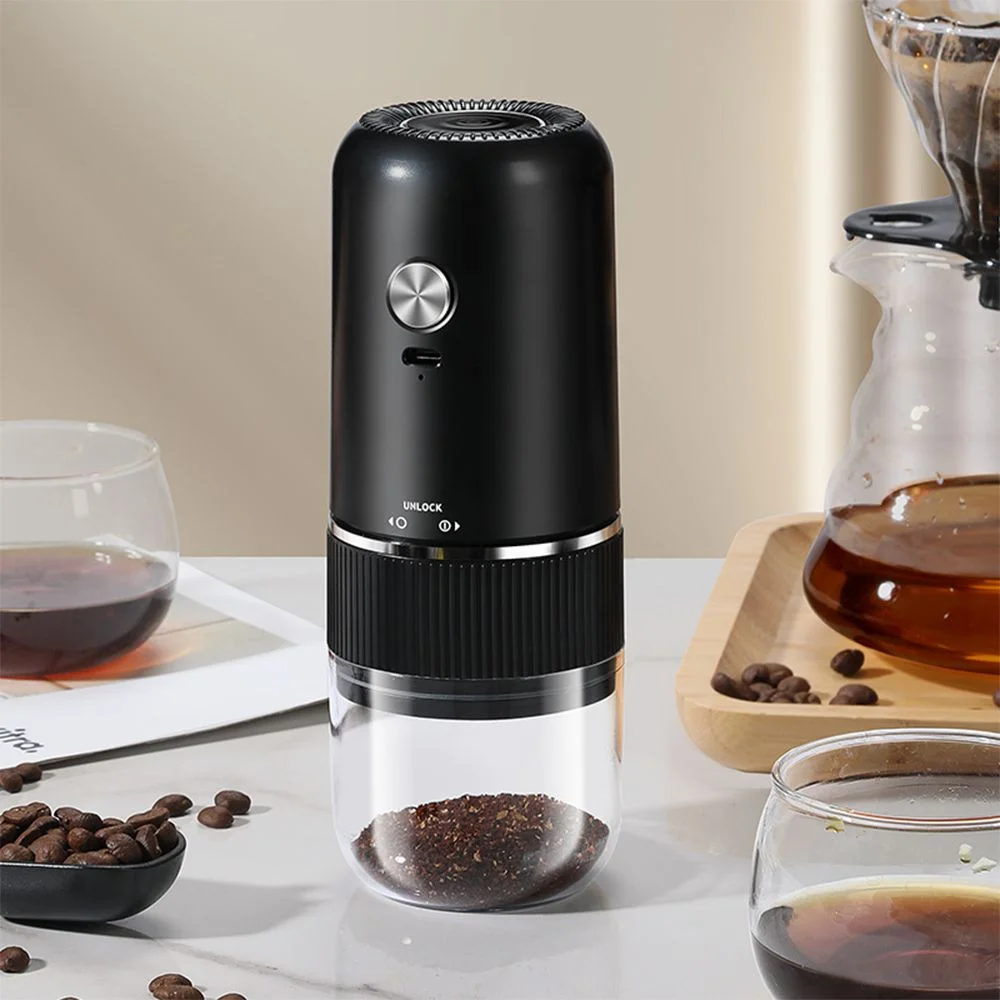 USB Rechargeable Portable Coffee Grinder Cordless Ceramic Burr Mini Coffee Grinder Long Battery Life Adjustable Thickness
