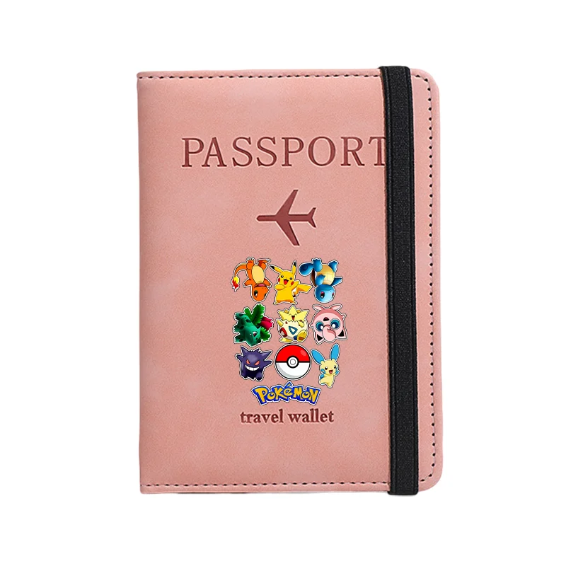 Cute Pikachued Passport Cover Fashion Print PU Leather Wallet Travel Hand Carry Passport Business Cards Holder Bag Birthday Gift - view 4