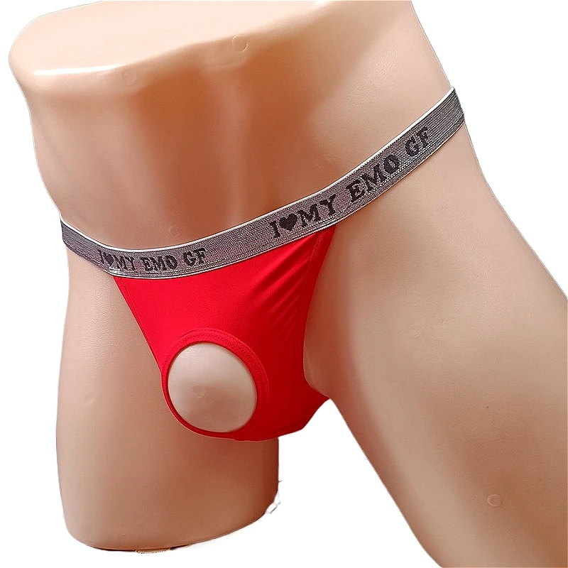 Men's Briefs Hollowed Out Sexy Hole Thong Perspective Bikini Hombre Lingerie Man Underwear Gays Clothes Large Cuecas Masculinas