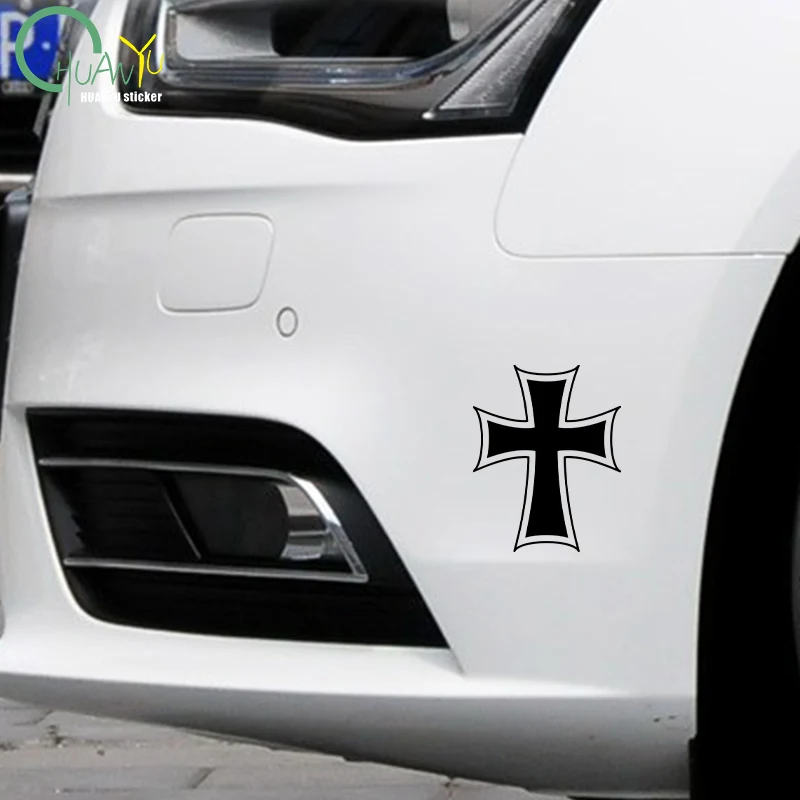 for Iron Cross Car Stickers Creative Sunscreen Occlusion Scratch Decals Waterproof Die Cut Refrigerator Car Accessories
