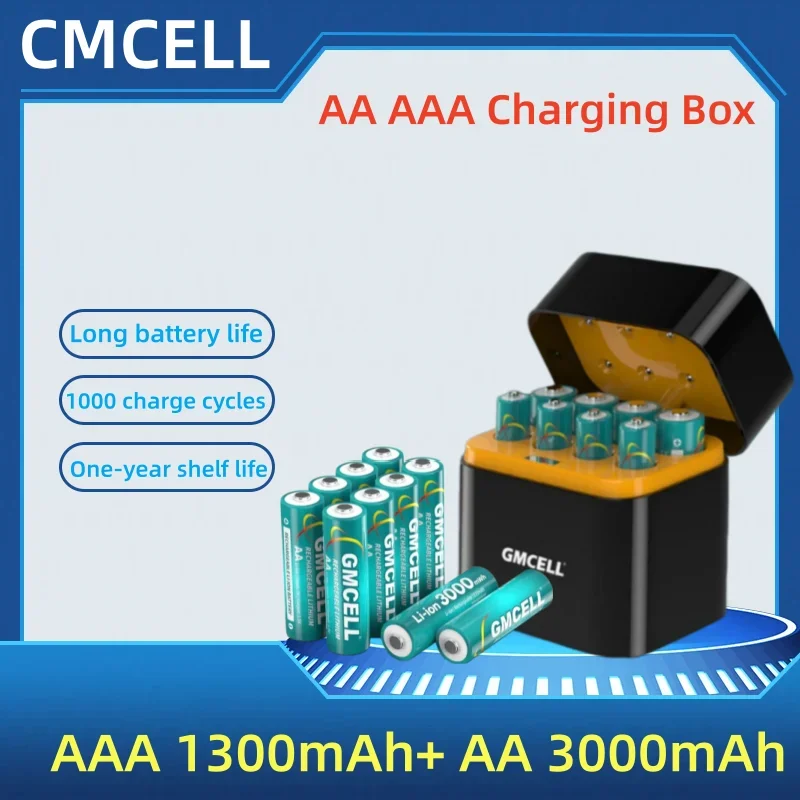 CMCELL Type-C Battery Charger for AA AAA Cells Rechargeable Charger for Mouse Keyboard Radio Razor Camera