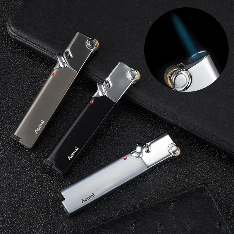 

Portable Lightweight Windproof Lighter Long Straight Blue Flame Inflatable Cigarette Lighter Men's Simple And Exquisite Gift