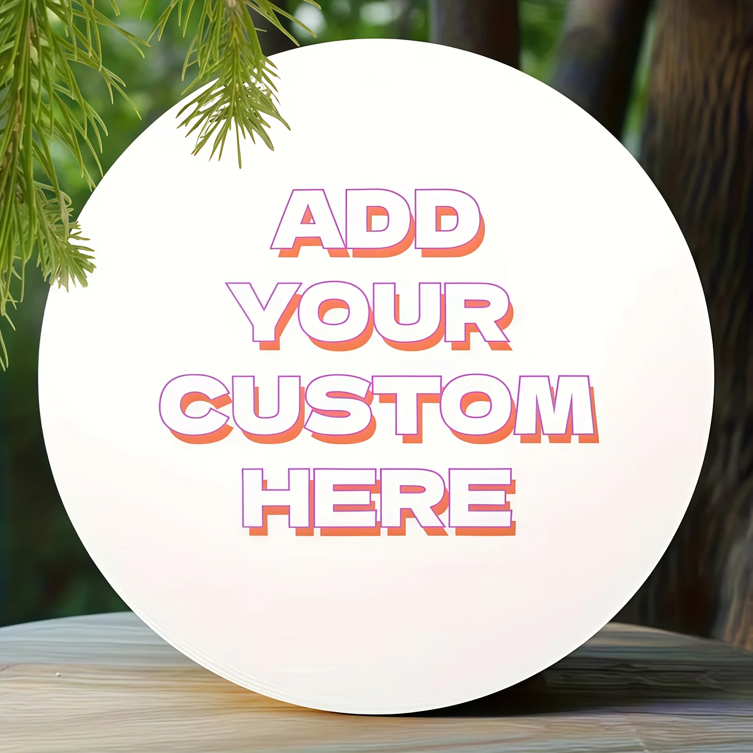 Customizable 20cm Round Iron Sign, Weather Resistant, HD Print for Indoor & Outdoor Decor