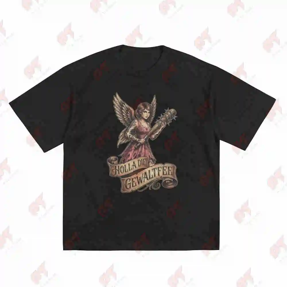 Holla The Violence Fairy Meme Sarcasm Funny Sayings Short Sleeve Tee 100% Cotton T-Shirt - view 2