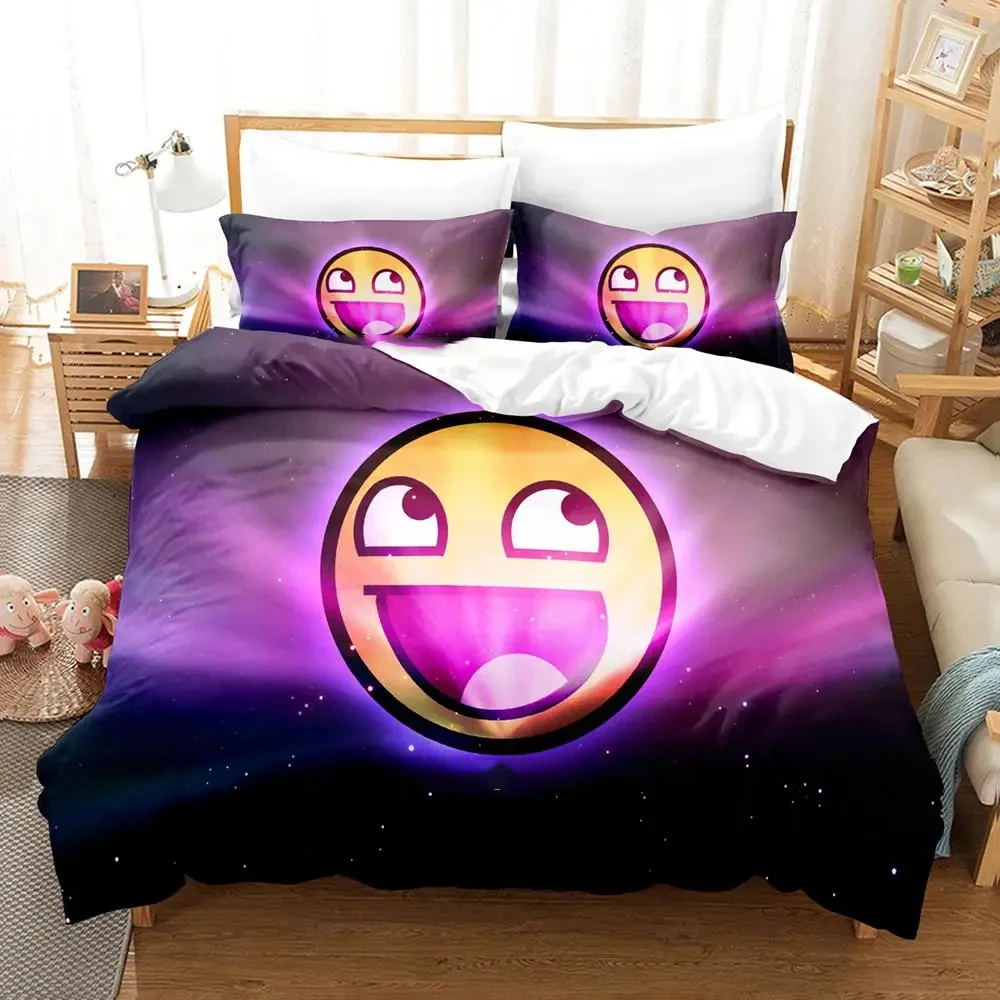 

Cartoon Smiley Bedding Set Duvet Cover Bed Set Quilt Cover Pillowcase Comforter king Queen Size Boys Adult Bedding Set