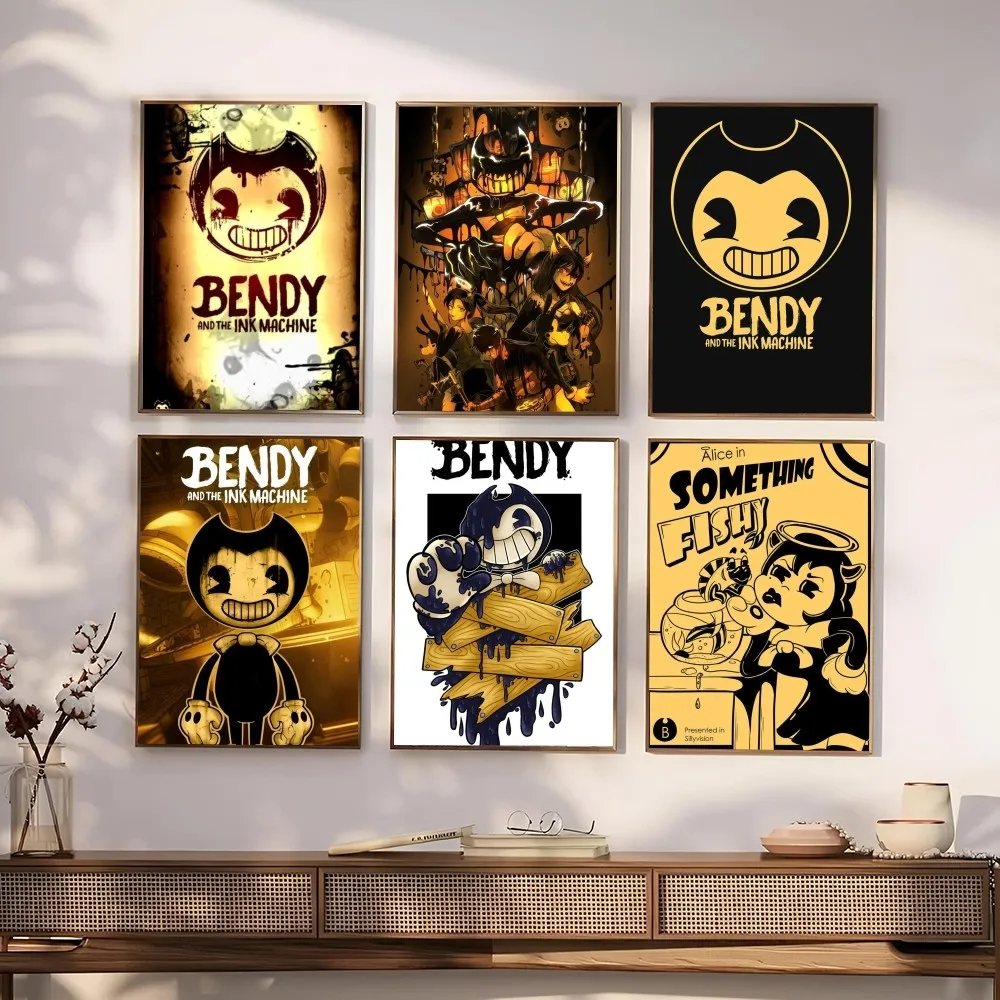 B-Bendy The Ink Machines Game Poster Paper Print Home Living Room Bedroom Entrance Bar Restaurant Cafe Art Painting Decoration