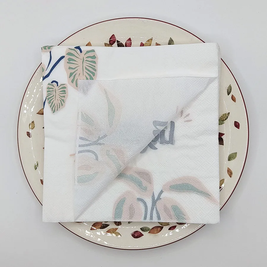 20 قطعة 33 سنتيمتر رمضان تحت عنوان المناديل الملونة ، لب الخشب الأصلي ورقة جو ورق زينة المفارش DIY Decoupage ورقة