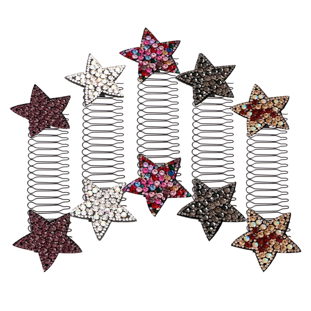

5Pcs Invisible Hair Clips Star Hairpins Secure Hold Easy Use Hair Side Combs for Women Teens Decorative Styling Accessories