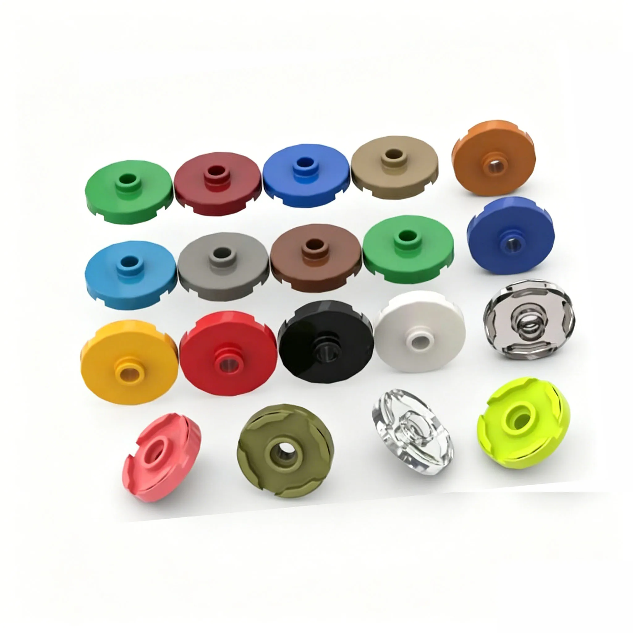 10PCS 18674 2x2 Round Building Block Kit With Open Studs Tile Plate Bricks Educational Particle Toy Children Birthday Gift