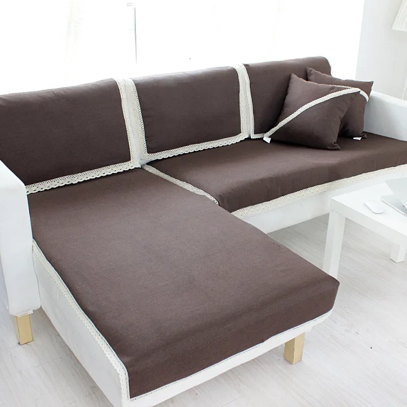 1 Piece Japan Style Chic Corner Sofa Cover Sofa Towel Cushion Cotton Linen Fabric Four Seasons Available Home Wedding Decoration